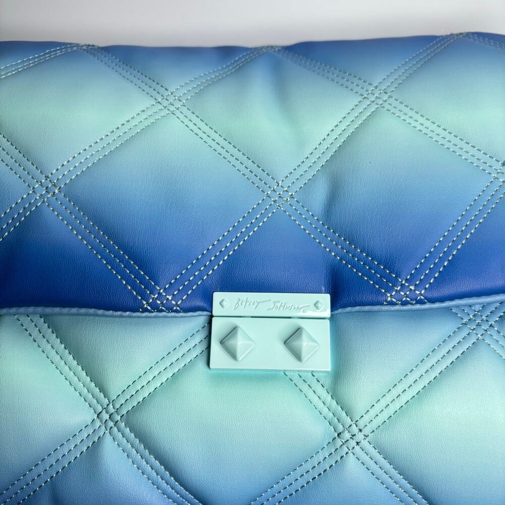 Betsey Johnson Ciara Quilted Shoulder Bag in Blue Multi Ombré - Picture 5 of 7